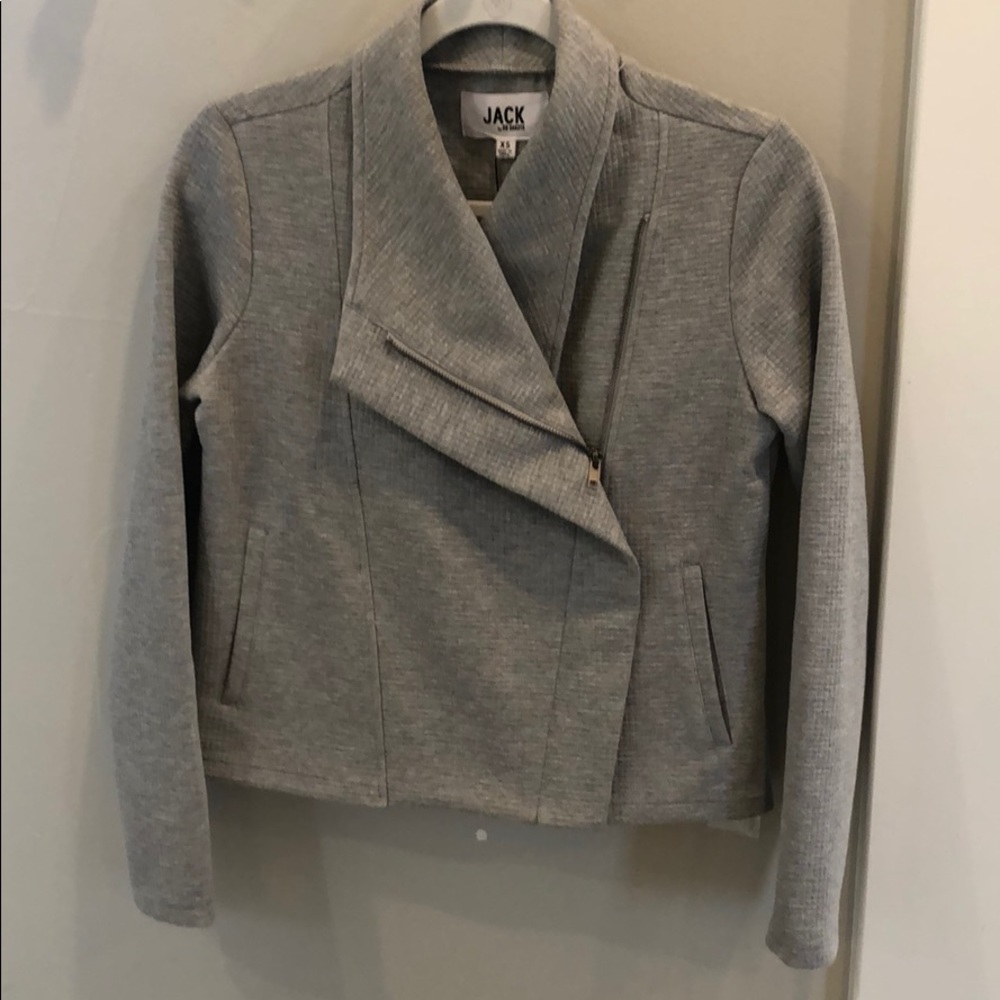 Grey Knit Moto Type Jacket